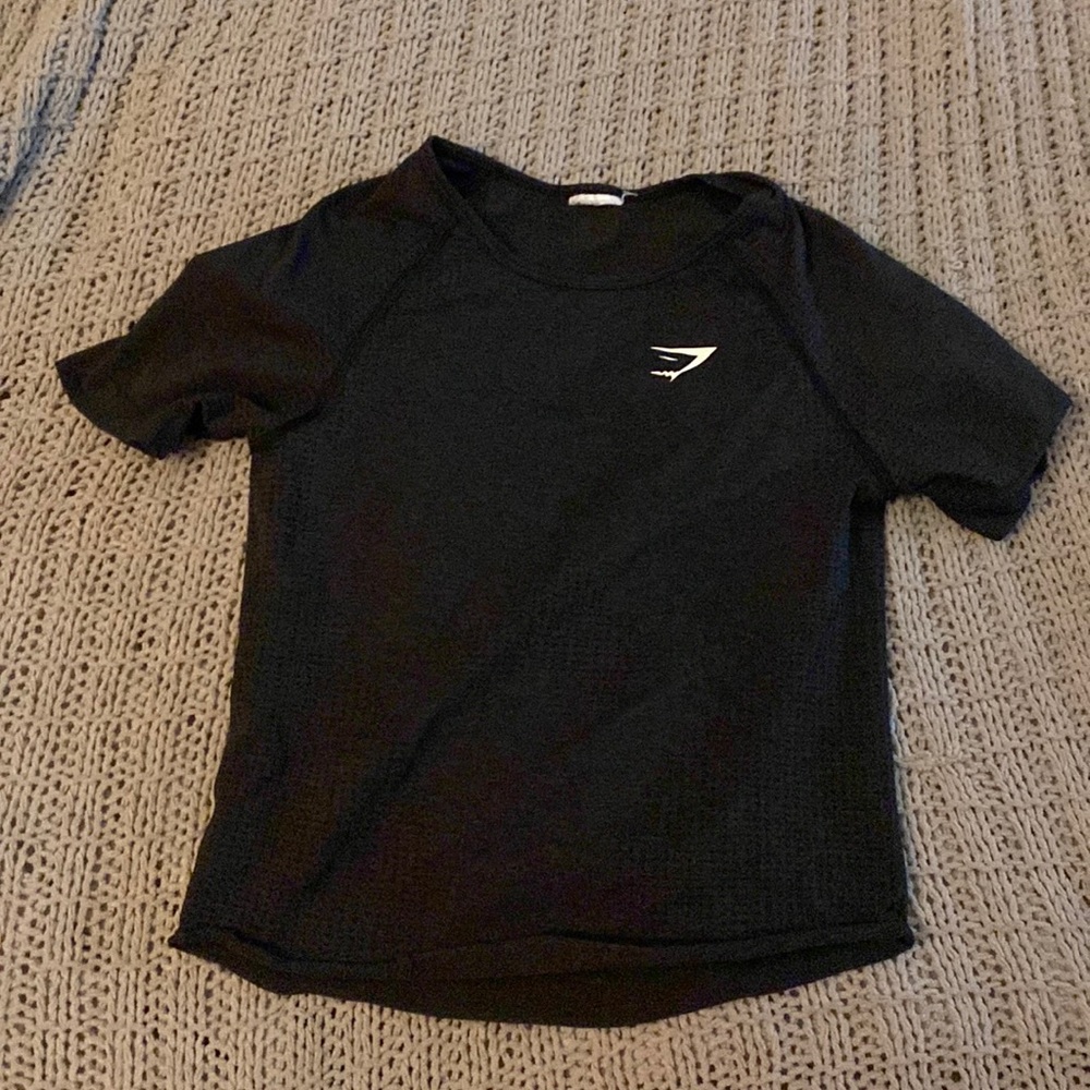 grey gym shark athletic top